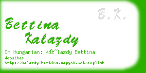bettina kalazdy business card